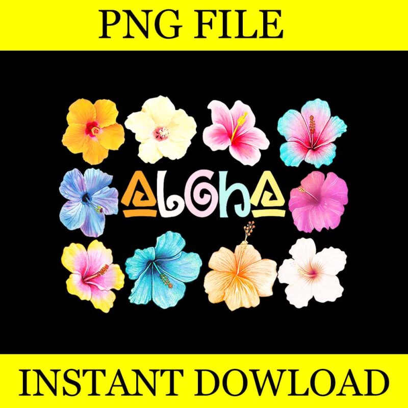 Hawaiian Aloha Hibiscus Flower PNG, Hawaii Surfer Beach PNG