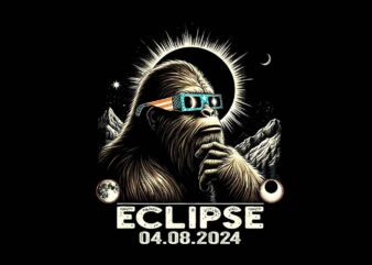 Bigfoot Total Solar Eclipse Png t shirt template