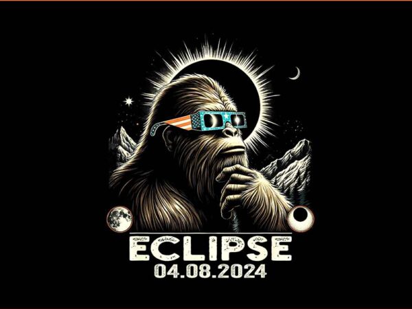 Bigfoot total solar eclipse png t shirt template