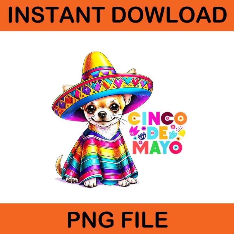 Chihuahua Fiesta PNG, CinCo De Mayo Chihuahua PNG