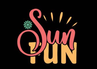 Sun Fun t shirt template vector