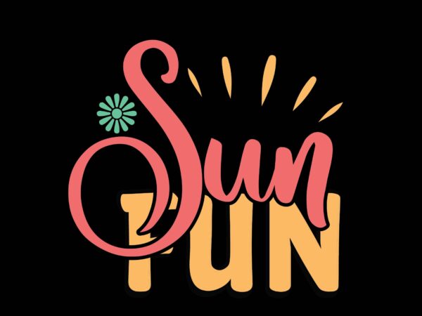 Sun fun t shirt template vector