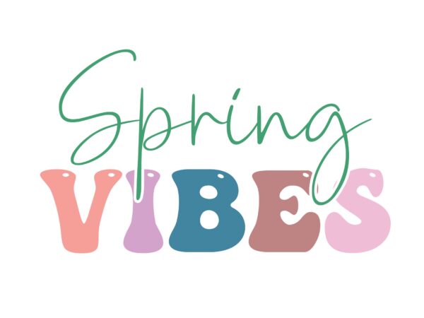 Spring vibes t shirt template vector