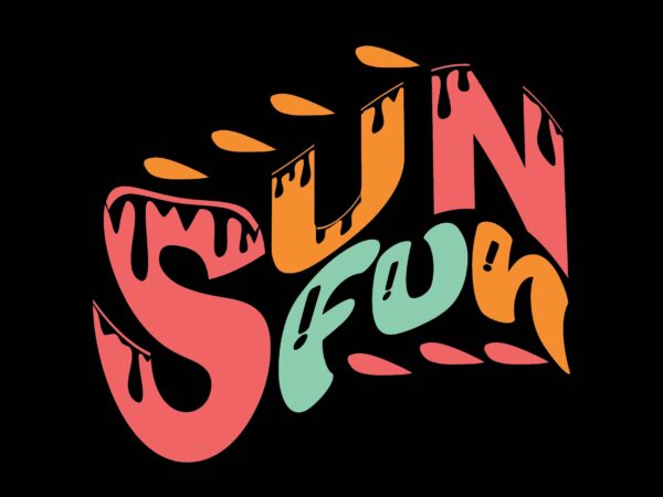 Sun fun t shirt template vector