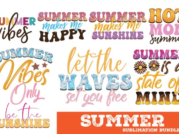 Summer sublimation bundle t shirt template vector