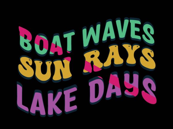 Boat waves sun rays lake days t shirt template