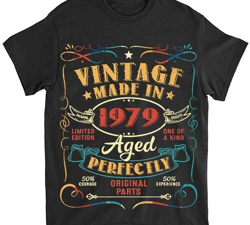 Vintage 45th birthday decorations men funny 1979 45 birthday t-shirt ltsp