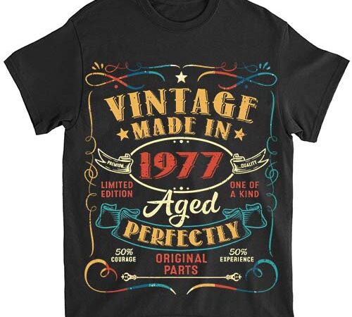 Vintage 47th birthday decorations men funny 1977 47 birthday t-shirt ltsp