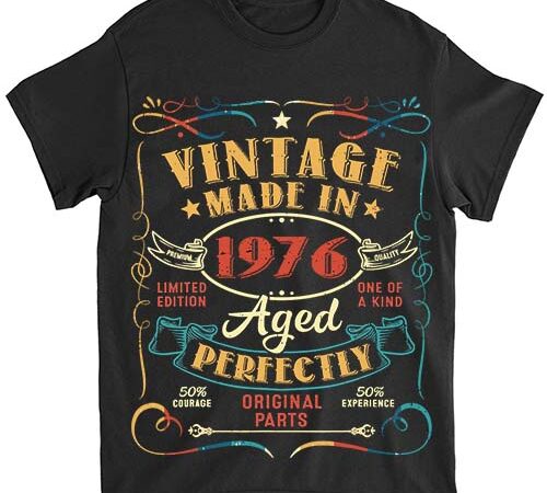 Vintage 48th birthday decorations men funny 1976 48 birthday t-shirt ltsp