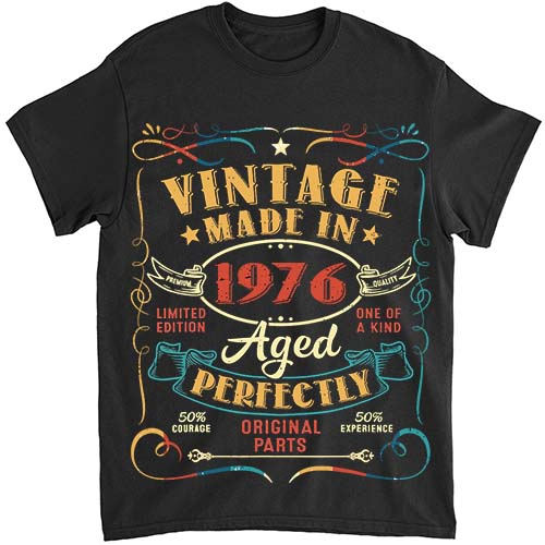 Vintage 48th Birthday Decorations Men Funny 1976 48 Birthday T-Shirt ltsp