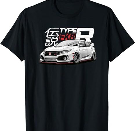 White fk8 civic – jdm type r t-shirt