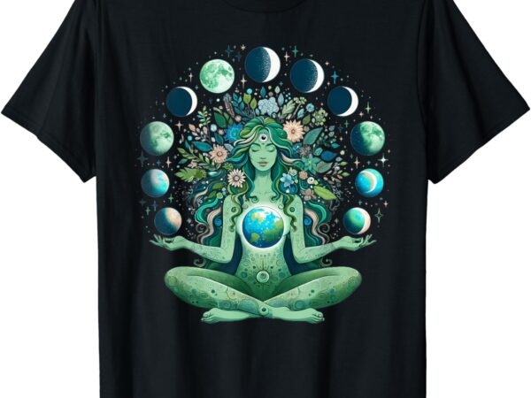 Witchy nature goddess mother earth day moon phases aesthetic t-shirt