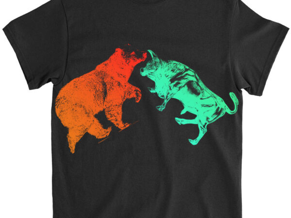 Womens bull and bear stock market forex trader v-neck t-shirt lts png file