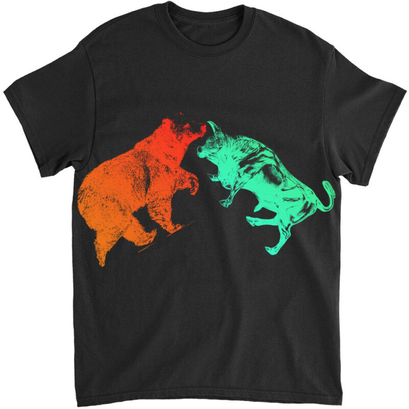 Womens Bull and Bear Stock Market Forex Trader V-Neck T-Shirt LTS Png file