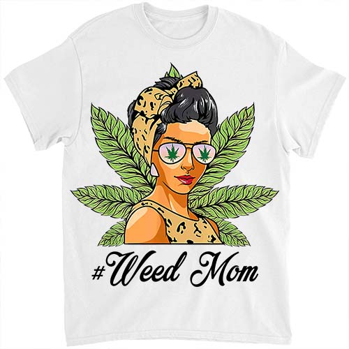 Womens Classy Mom Life with Leopard Mom Marijuana Weed Lover T-Shirt ltsp png file