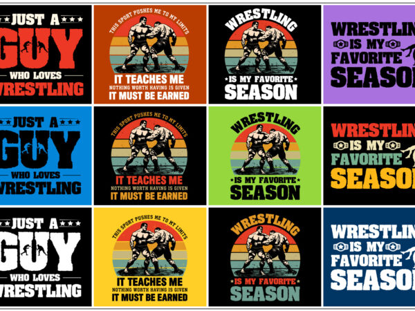 Wrestling t-shirt design bundle