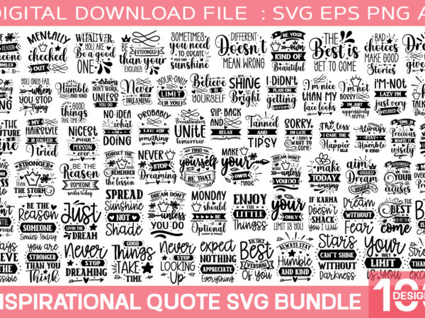 Inspirational quotes svg bundle / motivational design