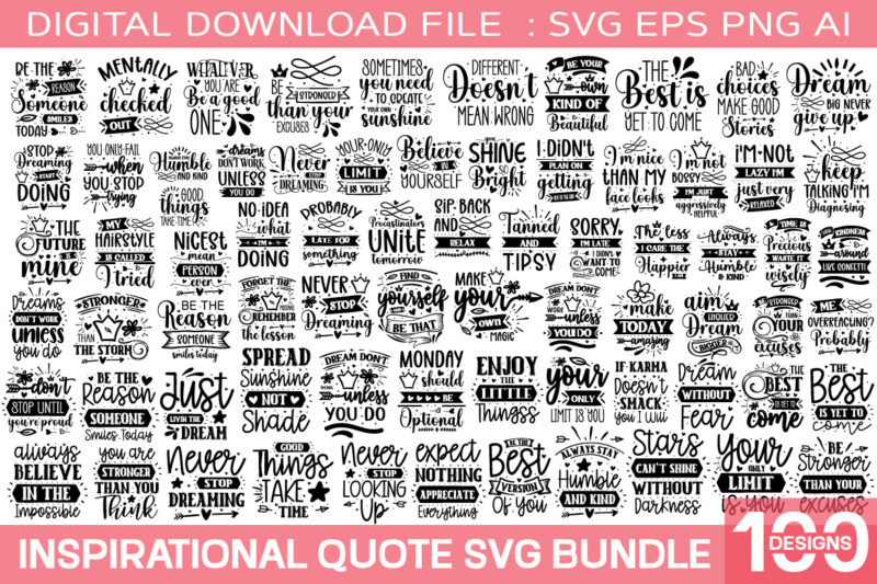 Inspirational Quotes svg Bundle / motivational design