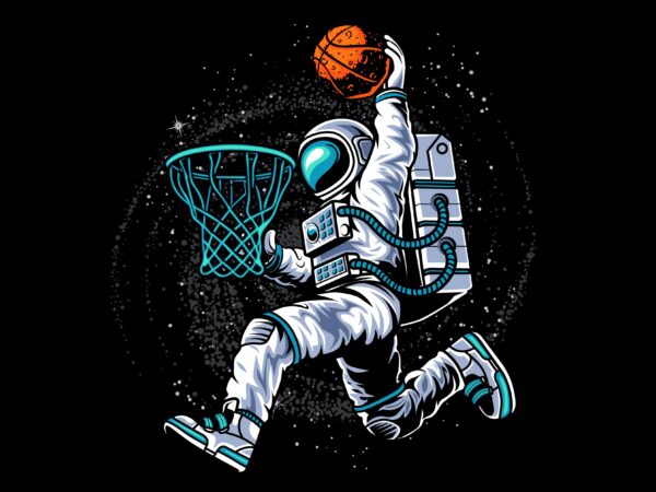 Astronaut dunk t shirt vector