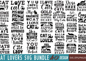 Cat Lovers T-shirt Bundle Cat Lovers svg Bundle