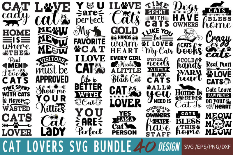 Cat Lovers T-shirt Bundle Cat Lovers svg Bundle