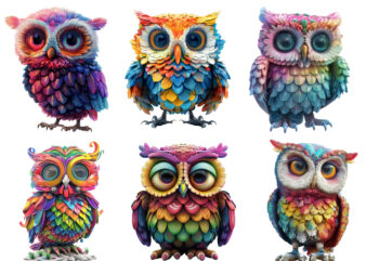 colourfull Cute Owl Clipart
