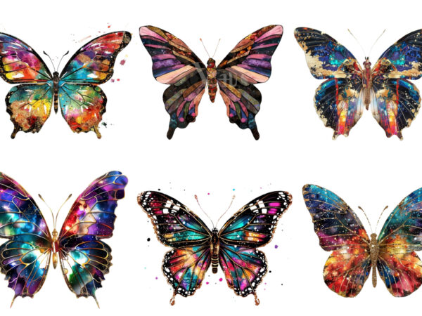 Colourfull gilter butterfly clipart t shirt vector file