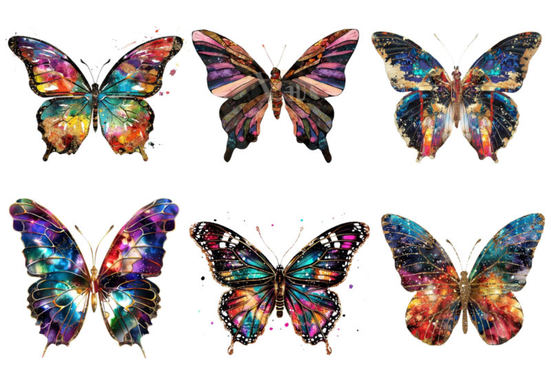 colourfull Gilter Butterfly Clipart