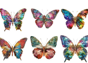 colourfull Gilter Butterfly Clipart