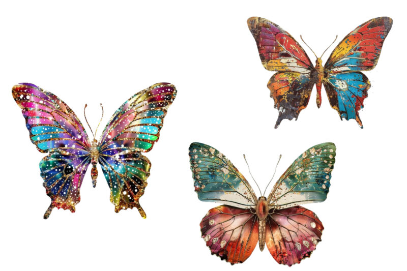 colourfull Gilter Butterfly Clipart