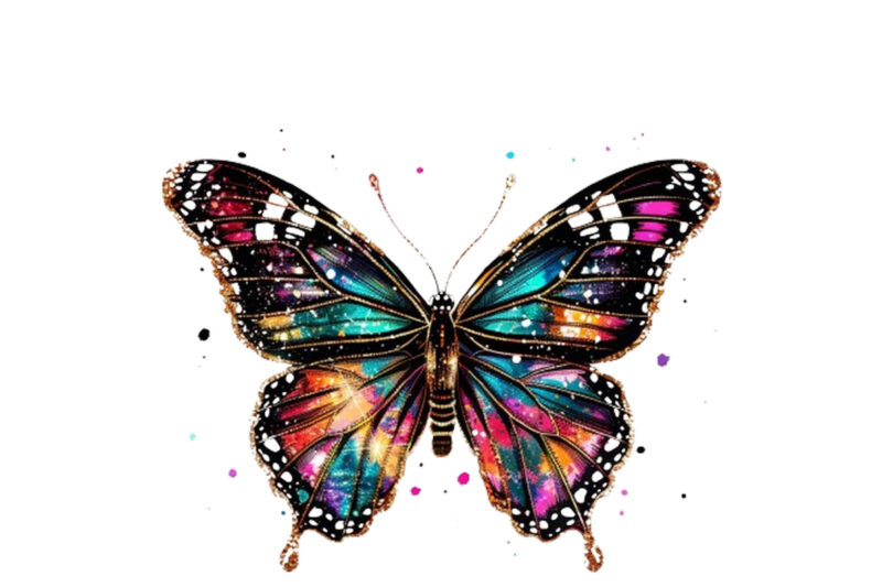 colourfull Gilter Butterfly Clipart