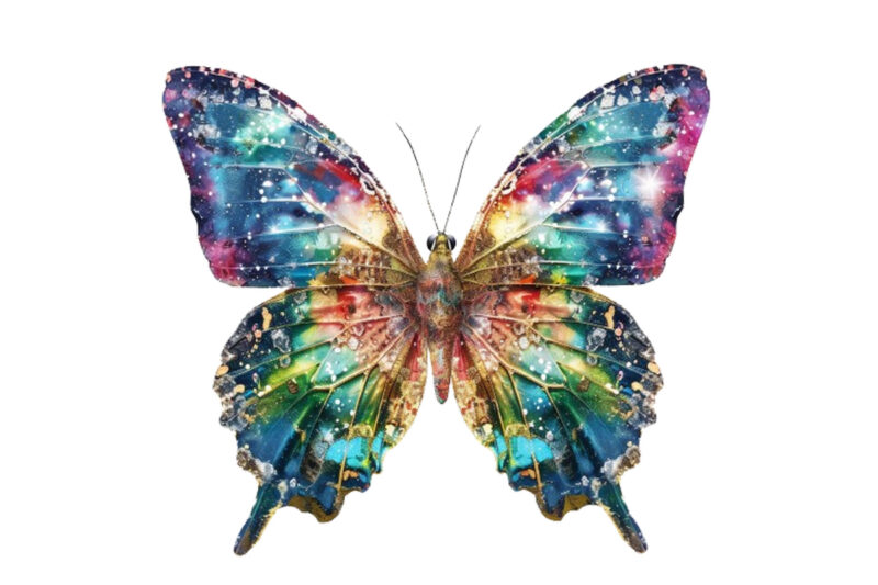 colourfull Gilter Butterfly Clipart