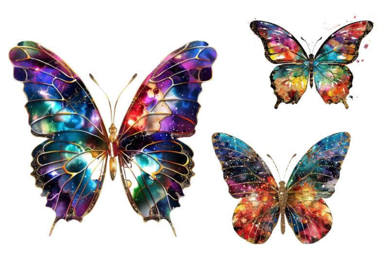 colourfull Gilter Butterfly Clipart