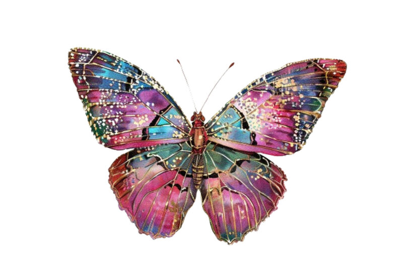 colourfull Gilter Butterfly Clipart