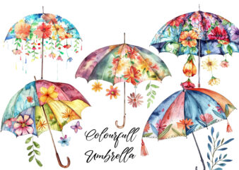 colourfull Umbrella with hanging Floral