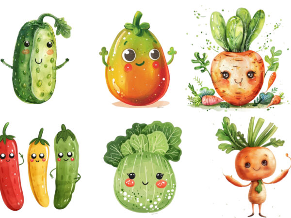 Cute vegetable clipart t shirt vector file