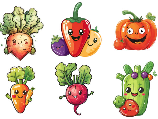 Cute vegetable clipart t shirt vector file