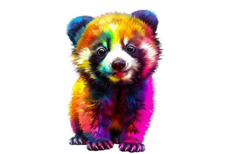 happy face rainbow baby animal