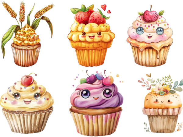 Cute millet in cupcake sublimation t shirt vector file