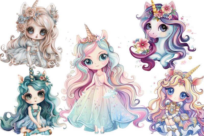 cute princess unicorn sublimation