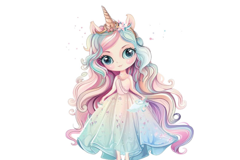 cute princess unicorn sublimation