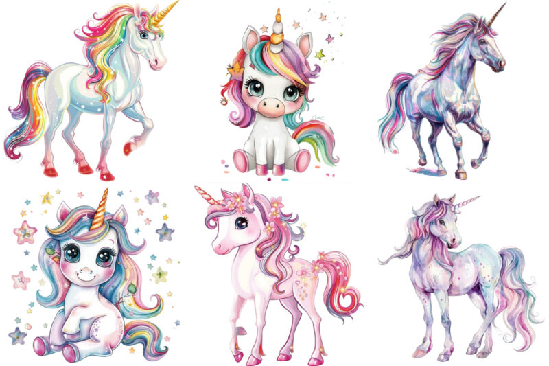 cute unicorn sublimation clipart