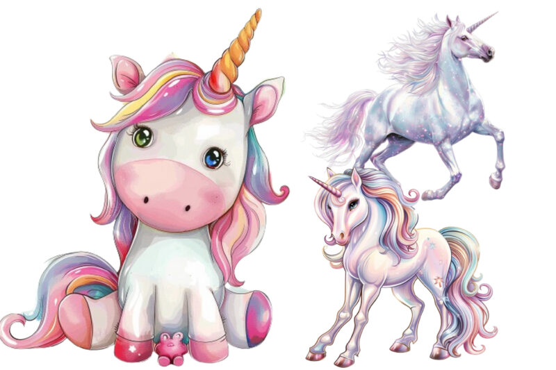 cute unicorn sublimation clipart