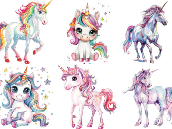 Cute unicorn sublimation clipart t shirt vector file