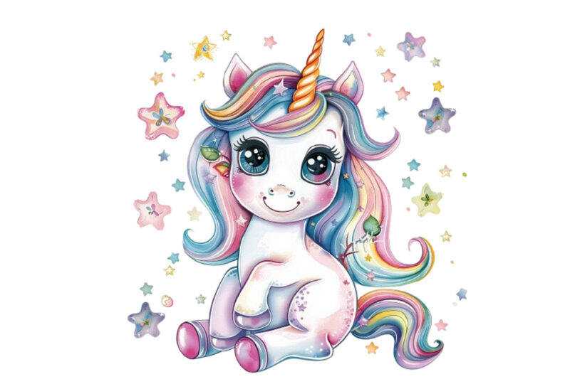 cute unicorn sublimation clipart