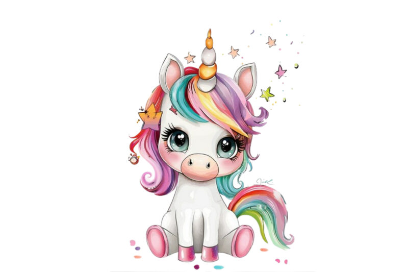 cute unicorn sublimation clipart