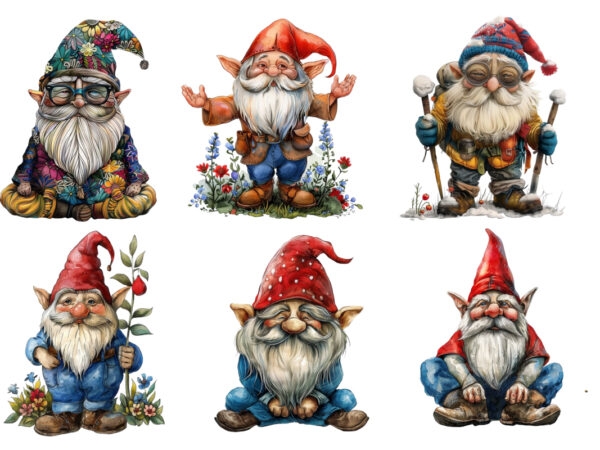 Funny gnome clipart t shirt graphic design