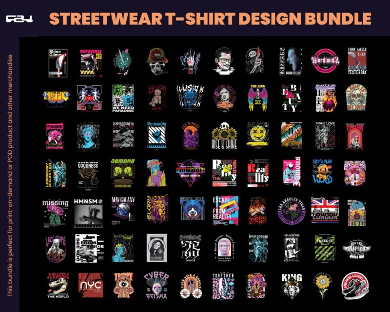 131 Urban Streetwear Designs, T-shirt Design bundle, Streetwear Designs, Aesthetic Design, Urban Shirt designs, Graphics shirt, DTF, DTG