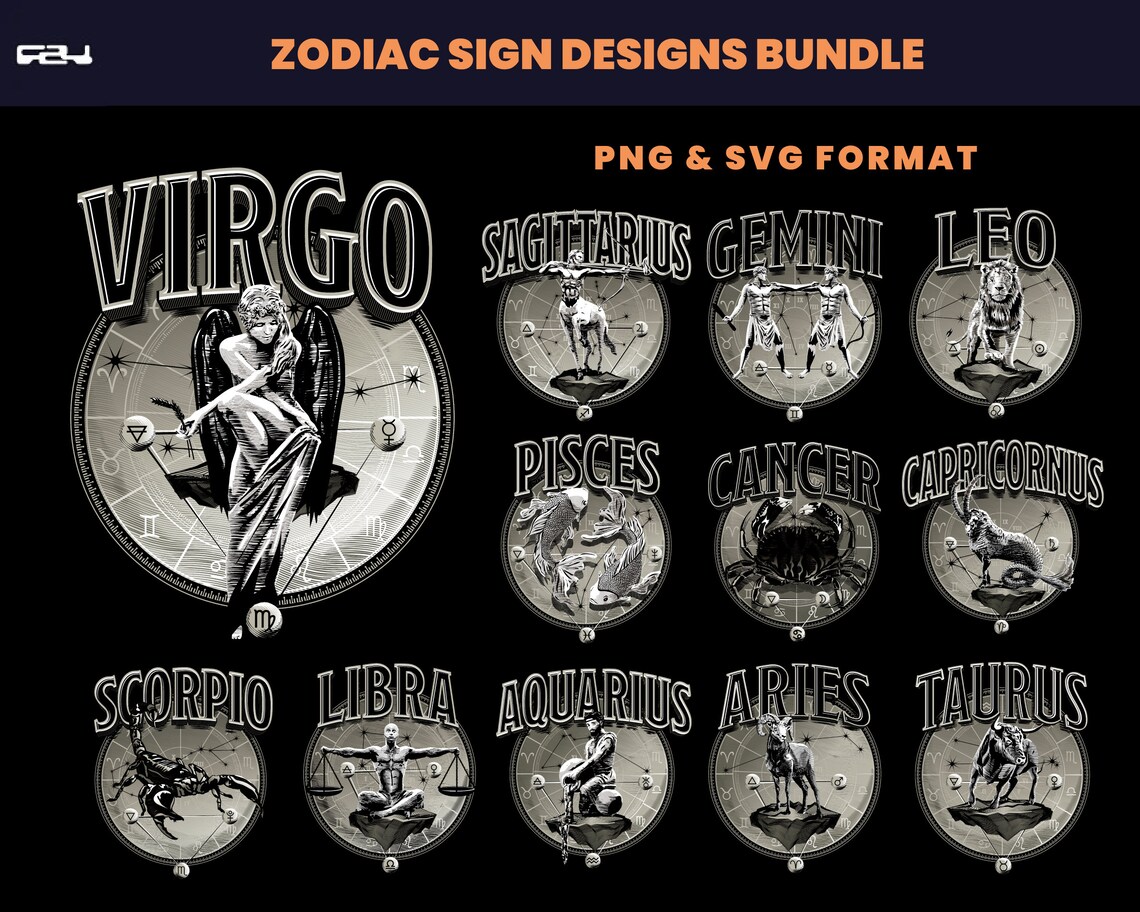 Zodiac Sign, Zodiac Sign Bundle, Astrology signs, shirt designs ...