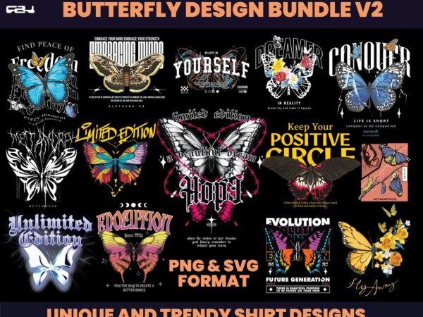 50 butterfly designs bundle, butterflies streetwear design, streetwear design, butterfly png, urban designs, butterfly svg, dtf, dtg